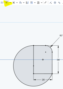 fillet with a radius of 7