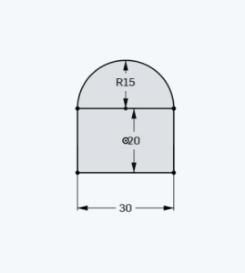 semicircle overrectangle