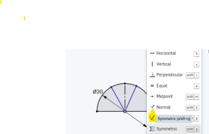 symmetric about construction line