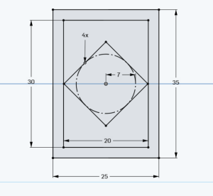 dimensioned shape